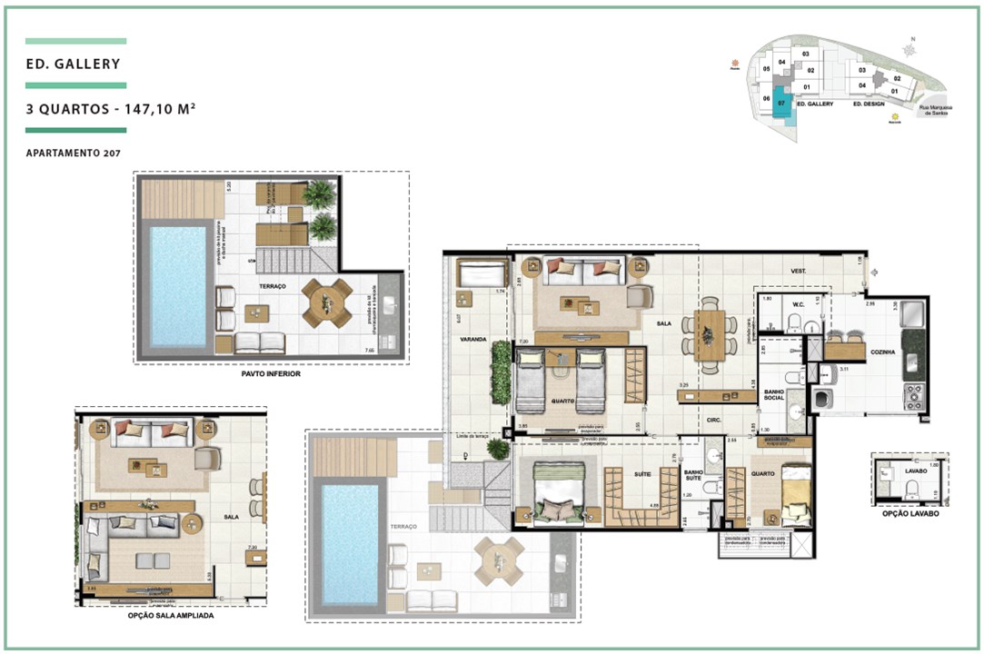 Terraces Ed. Gallery 03 quartos | 147,10m² | Open Gallery & Design – Laranjeiras - Rio de Janeiro - Rio de Janeiro Terraces Ed. Gallery 03 quartos | 147,10m² | Open Gallery & Design – Apartamento em Laranjeiras - Rio de Janeiro - Rio de Janeiro